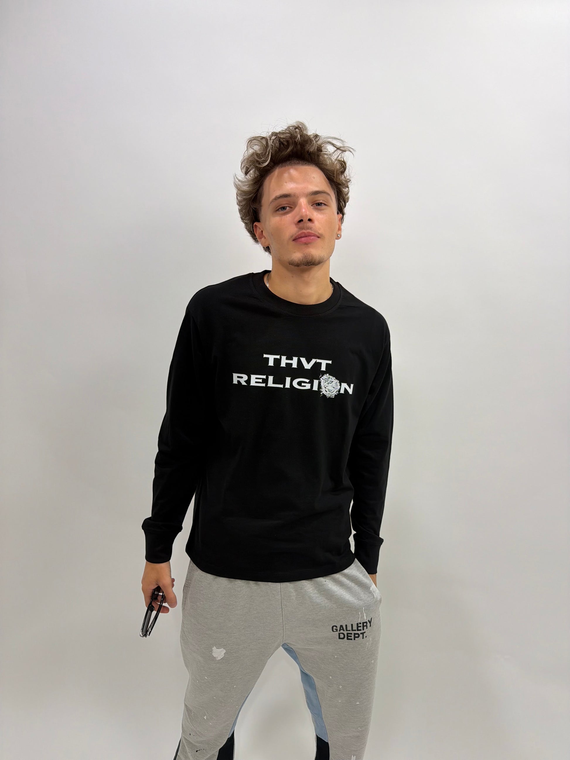 Long sleeve THVT RELIGION Black